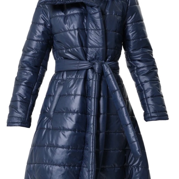 Navy blue puffer coat balloon hem XXL - Picture 5 of 13